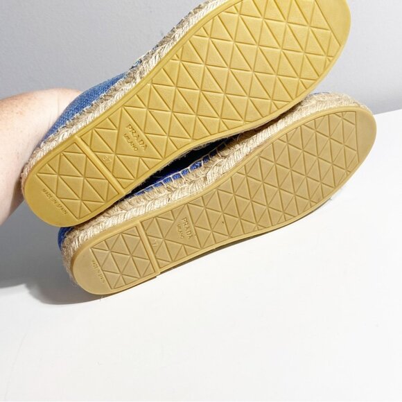 NWT Prada Linen Espadrilles Blue size 37 - Picture 8 of 10